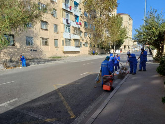 28 Oktyabr Suraxanı rayonunda təmizlik və abadlıq işləri davam etdirilir