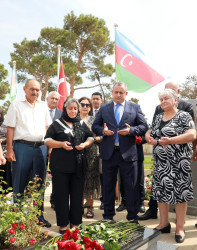 Avqustun 9-da Suraxanı Rayon İcra Hakimiyyətinin başçısı Adil Əliyev və YAP Suraxanı Rayon Təşkilatının sədri Vüqar Seyidov Vətən Müharibəsinin şəhidi leytenant Əliyev Samir Əliheydər oğlunun doğum günündə məzarını ziyarət ediblər