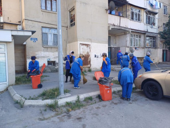 28 Oktyabr Suraxanı rayonunda təmizlik və abadlıq işləri davam etdirilir