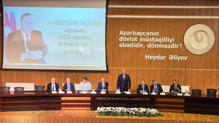 Suraxanı Rayon İcra Hakimiyyətinin və Dini Qurumlarla iş üzrə Dövlət Komitəsinin birgə təşkilatçılığı ilə "Heydər Əliyev siyasəti: milli-mənəvi dəyərlərimizə qayıdış" adlı tədbir keçirilib