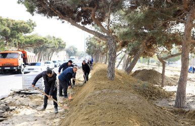 Suraxanı rayonunda aparılan yenidənqurma və abadlıq işləri çərçivəsində həyata keçirilən tədbirlər davam etdirilir