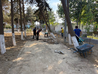 Rayon İcra Hakimiyyətinin başçısı Adil Əliyev Yeni Suraxanı qəsəbəsində aparılan əsaslı yenidənqurma işləri ilə yerində tanış olub