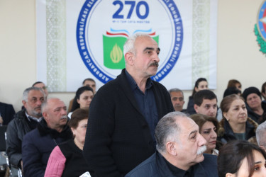 Suraxanı Rayon İcra Hakimiyyətinin başçısı Adil Əliyevin vətəndaşlarla növbəti səyyar görüşü martın 13-də Hövsan qəsəbəsində yerləşən 270 saylı tam orta ümumtəhsil məktəbində keçirilib