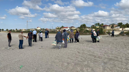 Xəzər dənizinin sahilində, Hövsan qəsəbəsi, “Antalya” çimərliyinin yaxınlığında təmizlik aksiyası keçirilmişdir