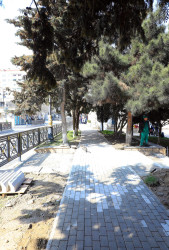 Hövsan qəsəbəsində aparılan abadlıq və təmir-bərpa işləri davam edir